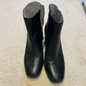 Madewell heeled black leather boots 7
